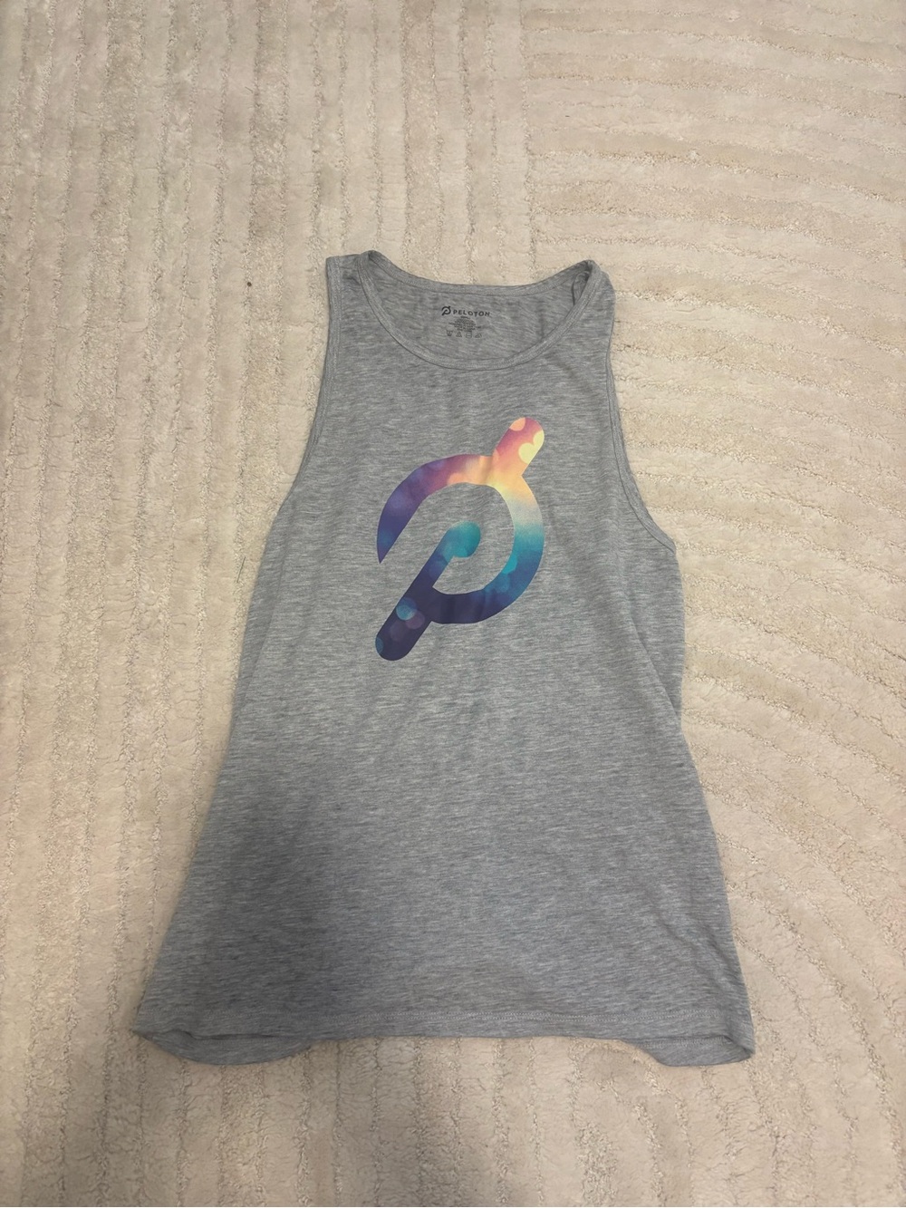 Peloton Light Gray Scoop Neck Tank with Logo